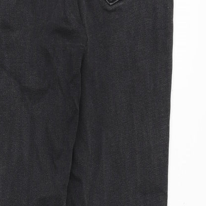 New Look Womens Black Cotton Skinny Jeans Size 10 Slim Zip - Distressed Hems