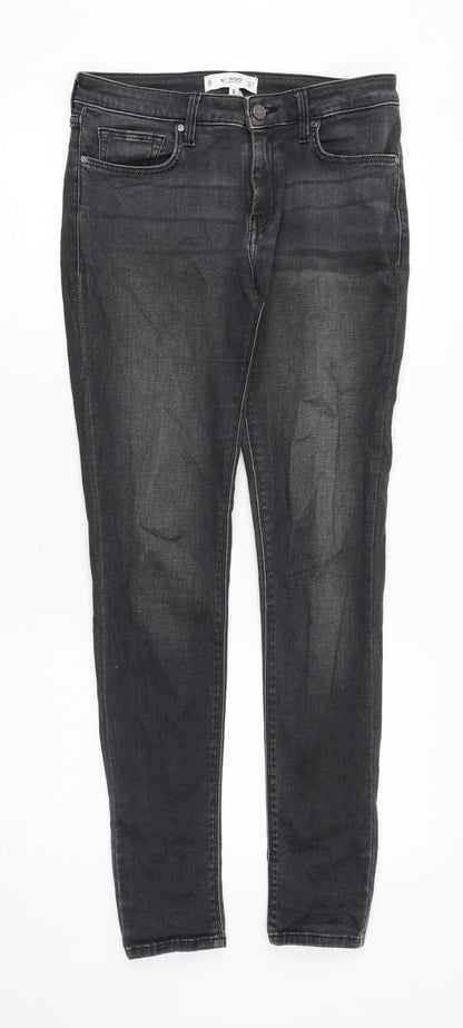 Mango Womens Black Cotton Skinny Jeans Size 8 Slim Zip