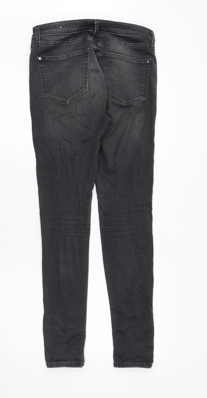 Mango Womens Black Cotton Skinny Jeans Size 8 Slim Zip