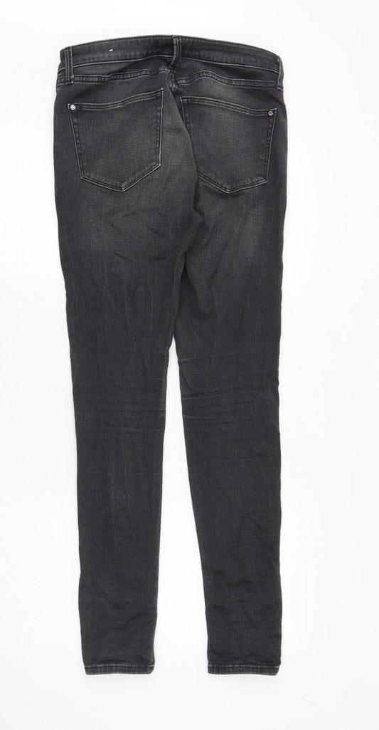 Mango Womens Black Cotton Skinny Jeans Size 8 Slim Zip