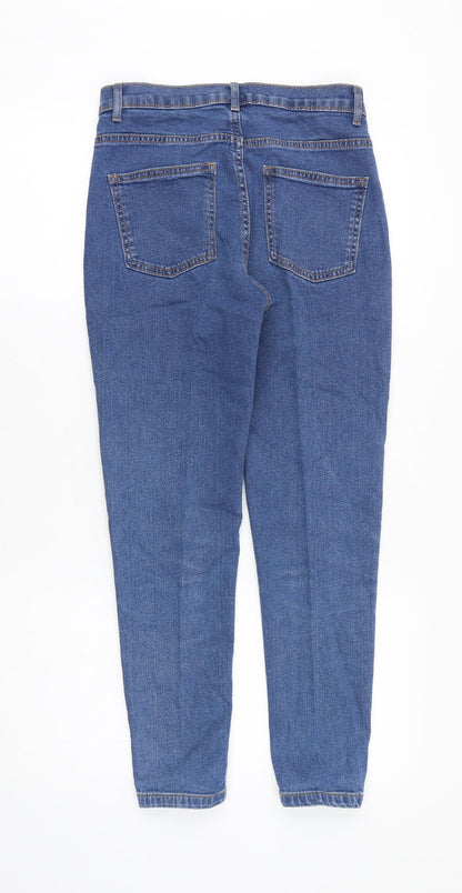 Marks and Spencer Womens Blue Cotton Skinny Jeans Size 8 Slim Zip