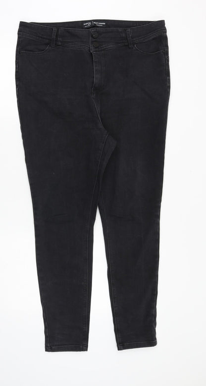 Simply Be Womens Black Cotton Skinny Jeans Size 36 in Slim Zip