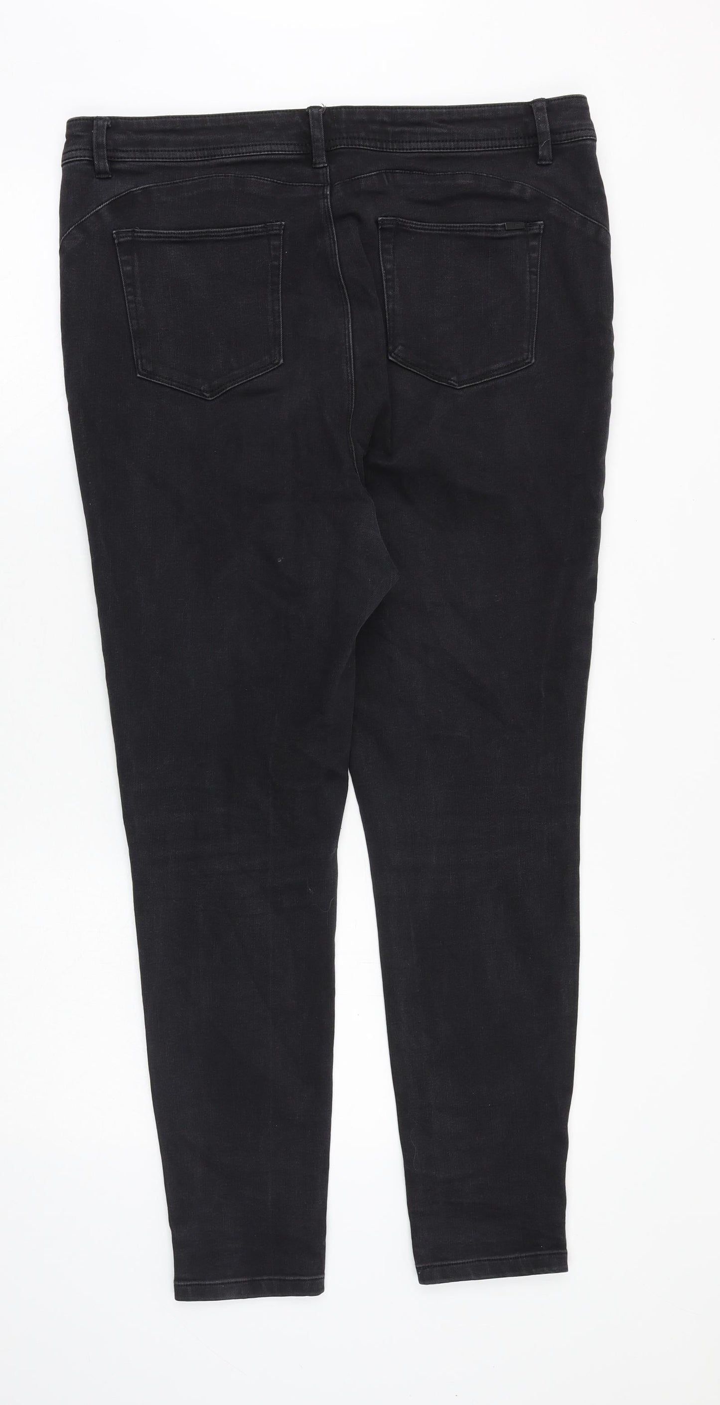 Simply Be Womens Black Cotton Skinny Jeans Size 36 in Slim Zip