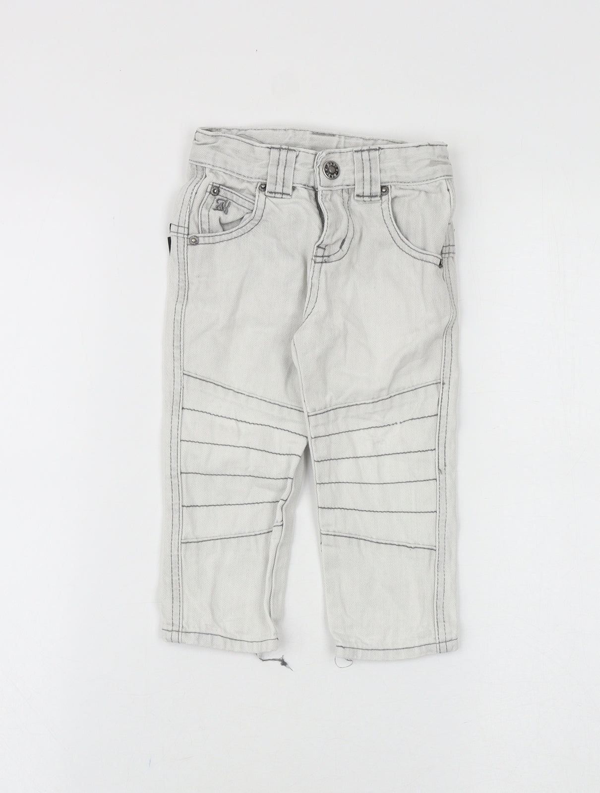 babyk Baby Grey Cotton Jogger Jeans Size 12-18 Months L50 cm Zip
