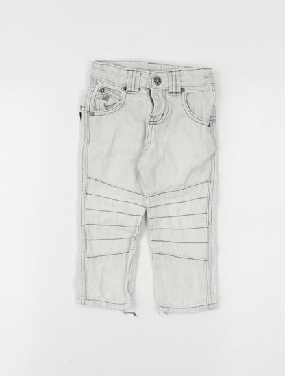 babyk Baby Grey Cotton Jogger Jeans Size 12-18 Months L50 cm Zip