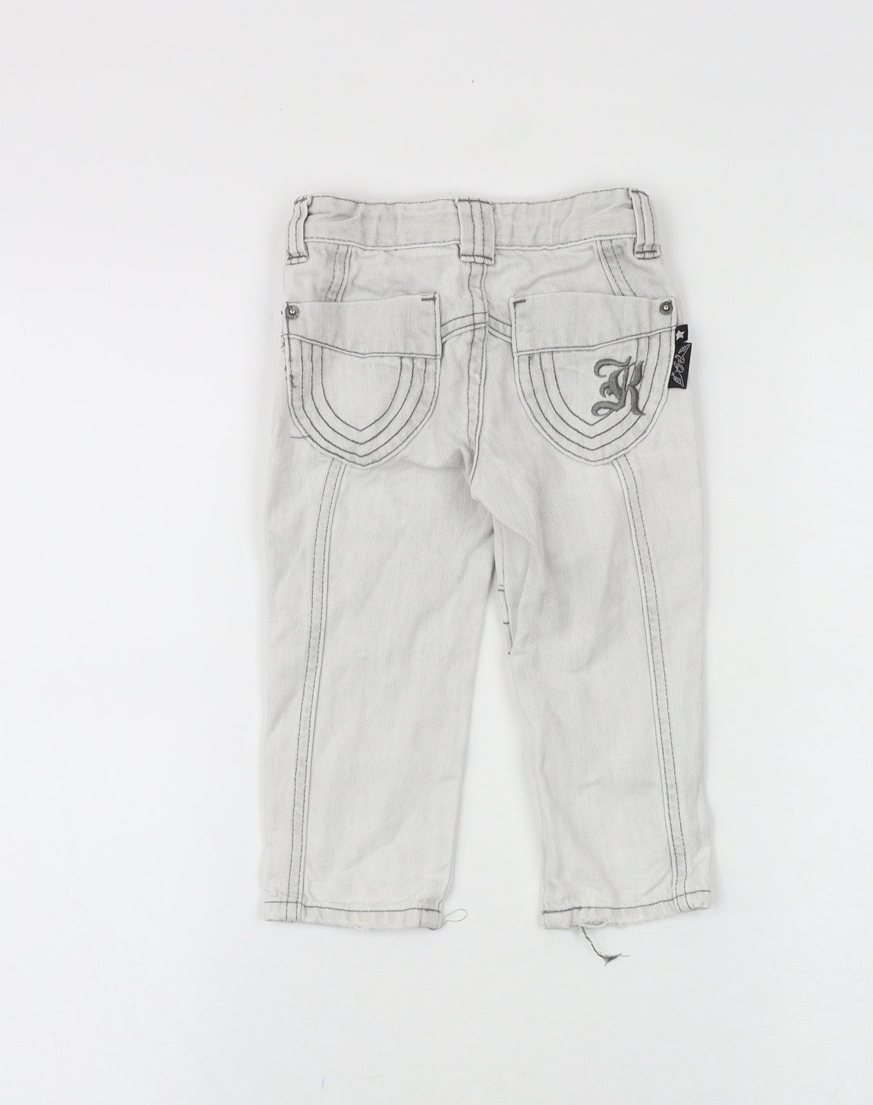 babyk Baby Grey Cotton Jogger Jeans Size 12-18 Months L50 cm Zip
