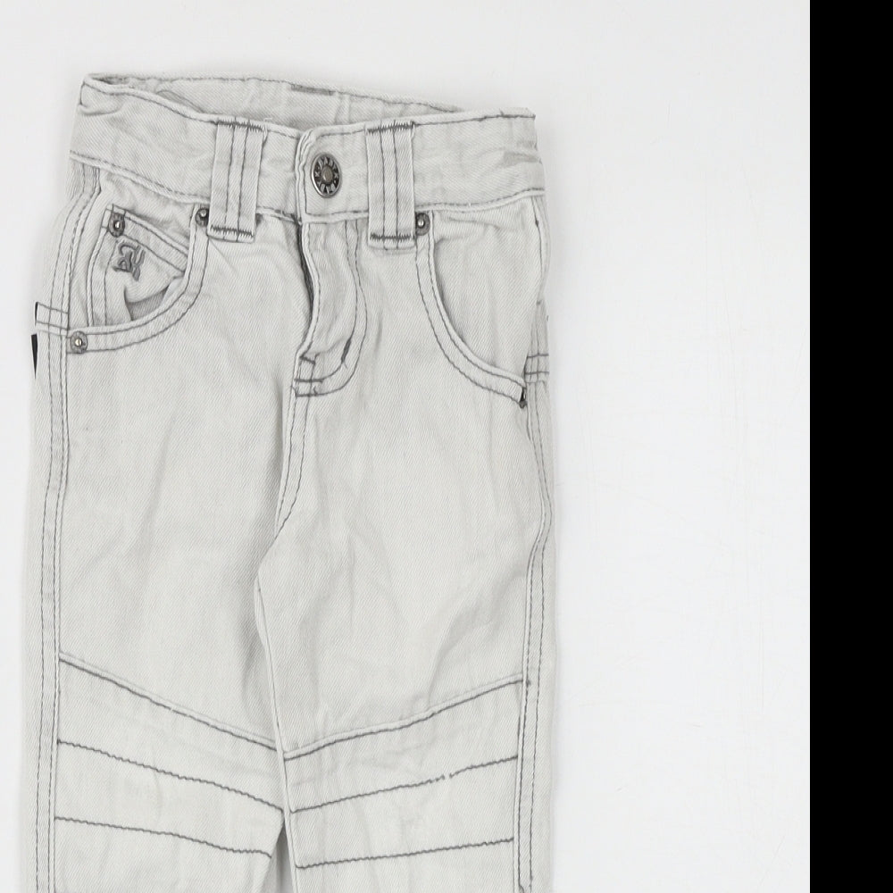 babyk Baby Grey Cotton Jogger Jeans Size 12-18 Months L50 cm Zip