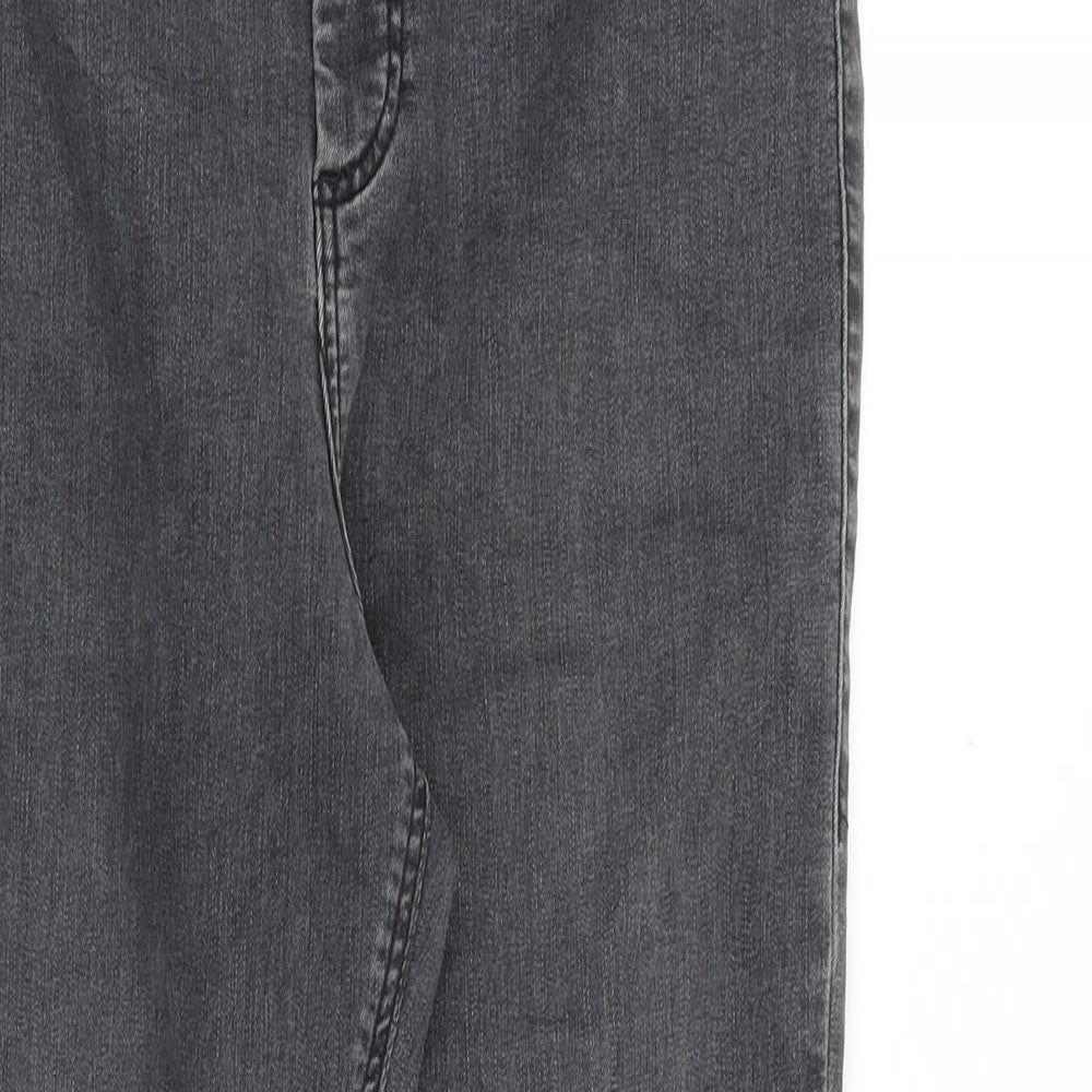 Topshop Womens Grey Cotton Skinny Jeans Size 32 in Slim Zip