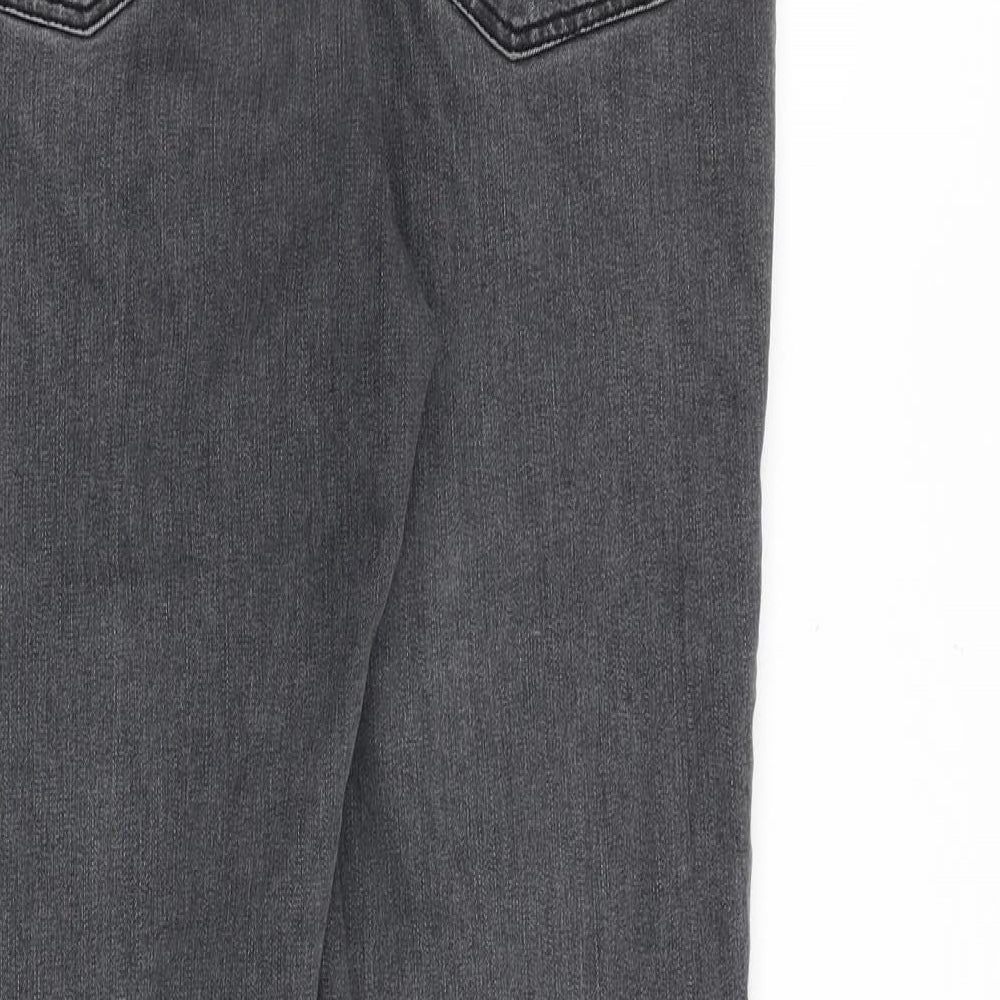 Topshop Womens Grey Cotton Skinny Jeans Size 32 in Slim Zip