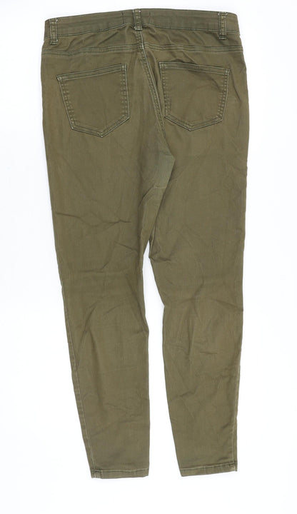 Goldigga Womens Green Cotton Skinny Jeans Size 32 in Slim Zip