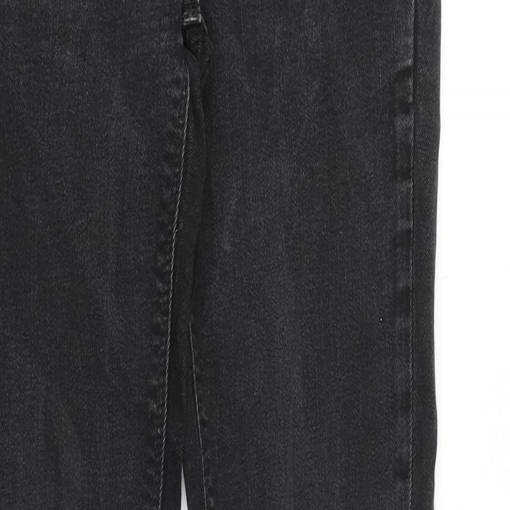 River Island Womens Black Cotton Straight Jeans Size 28 in Slim Zip