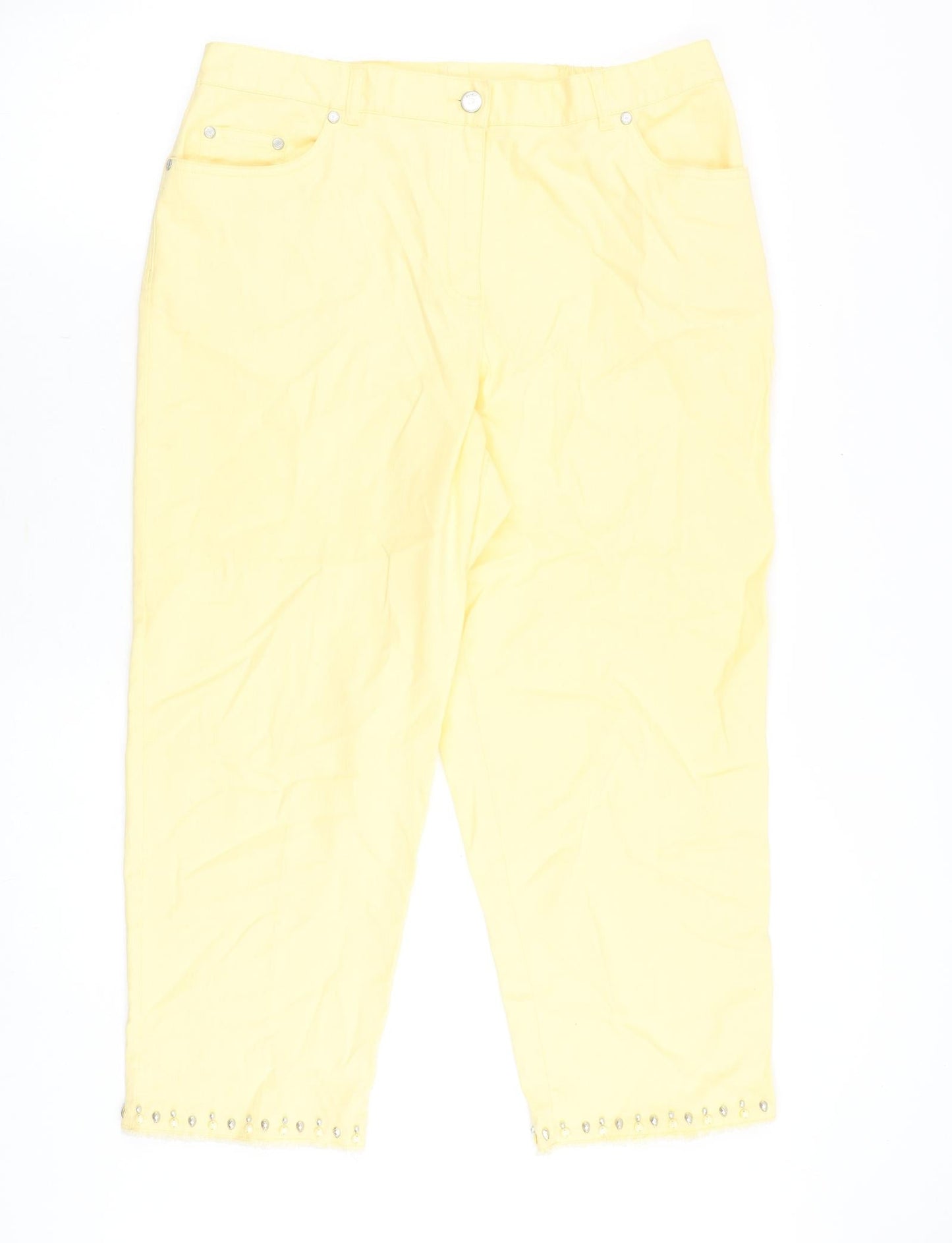 Womens UK Size 34 in Preworn Regular Fit Straight Yellow Jeans