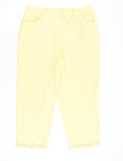 Womens UK Size 34 in Preworn Regular Fit Straight Yellow Jeans