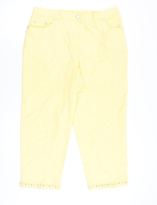 Womens UK Size 34 in Preworn Regular Fit Straight Yellow Jeans