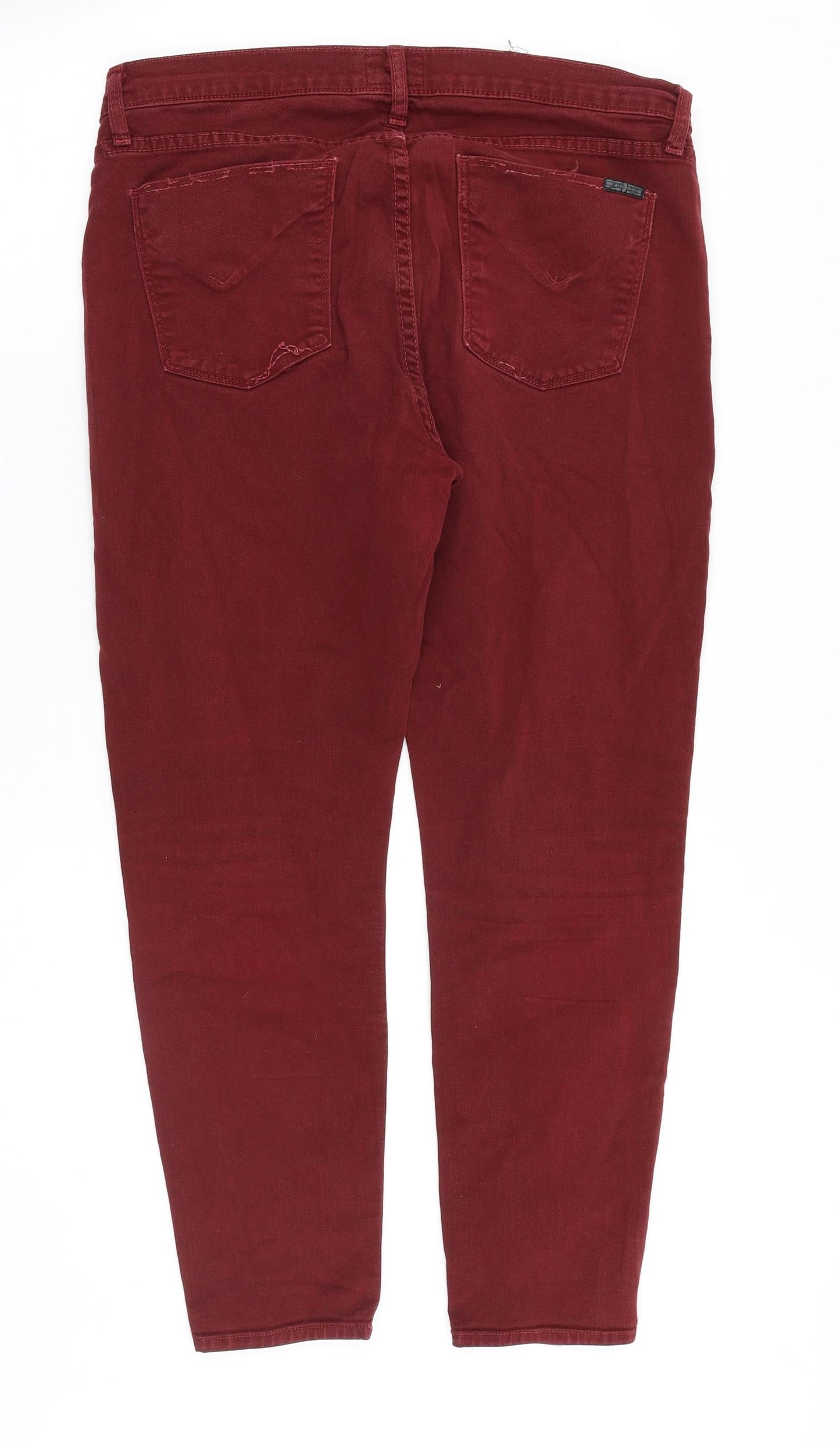 Hudson Womens Red Cotton Skinny Jeans Size 32 in Slim Zip
