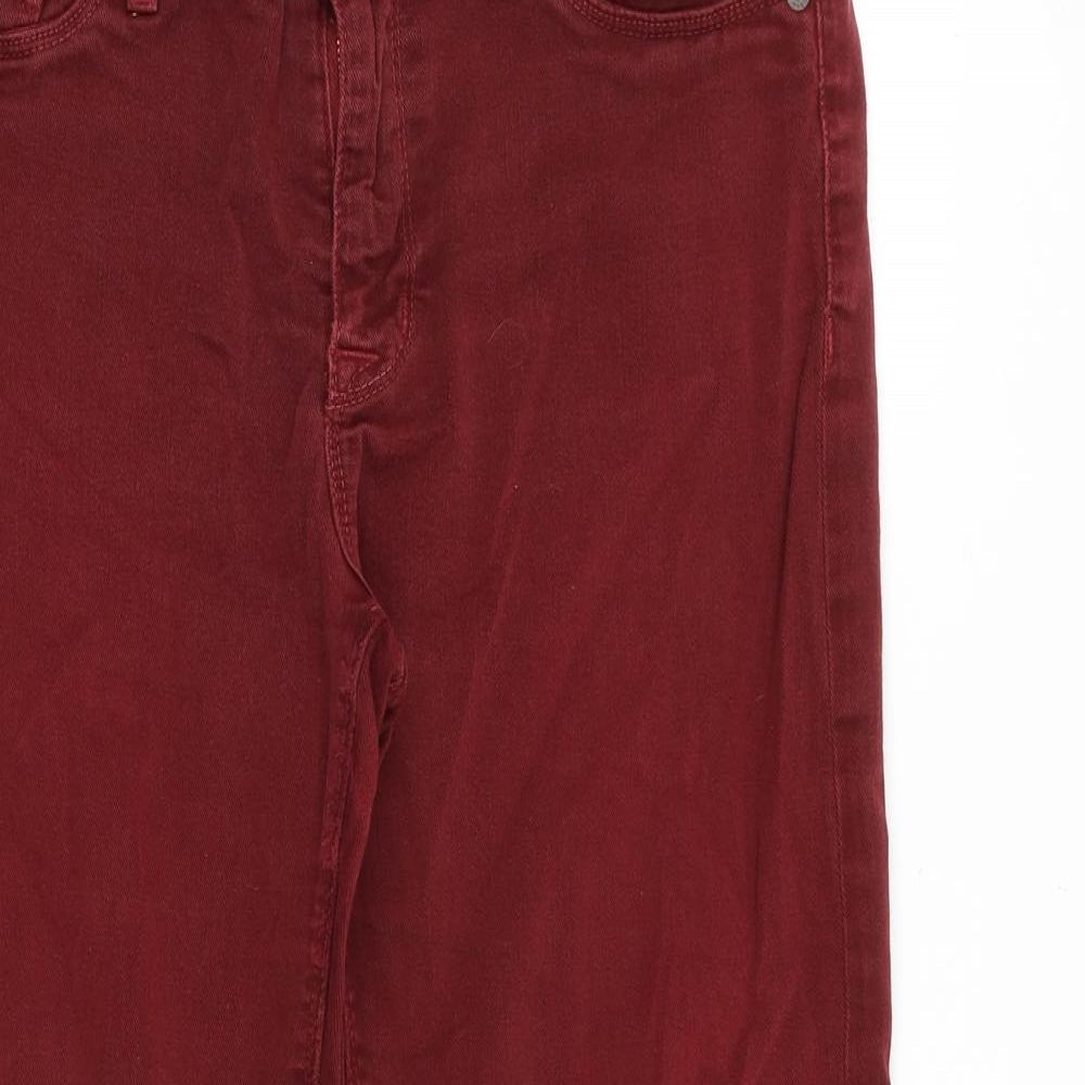 Hudson Womens Red Cotton Skinny Jeans Size 32 in Slim Zip