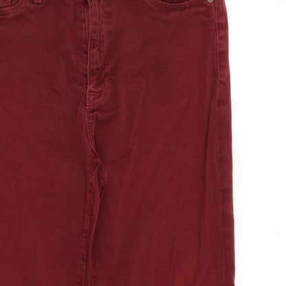 Hudson Womens Red Cotton Skinny Jeans Size 32 in Slim Zip
