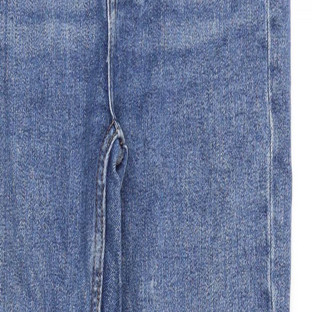 Denim & Co. Womens Blue Cotton Straight Jeans Size 6 Regular Zip