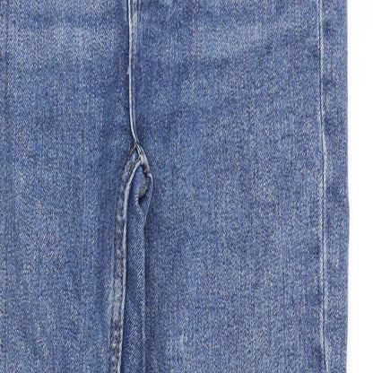Denim & Co. Womens Blue Cotton Straight Jeans Size 6 Regular Zip