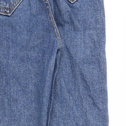 Denim & Co. Womens Blue Cotton Straight Jeans Size 6 Regular Zip