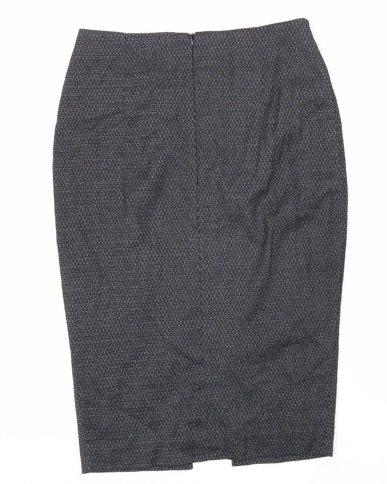NEXT Womens Black Geometric Viscose Straight & Pencil Skirt Size 8 Zip