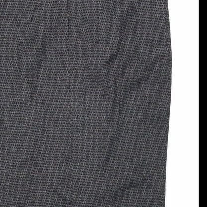 NEXT Womens Black Geometric Viscose Straight & Pencil Skirt Size 8 Zip