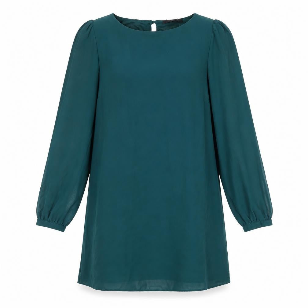 Atmosphere Womens Green Polyester Shift Size 10 Boat Neck Button