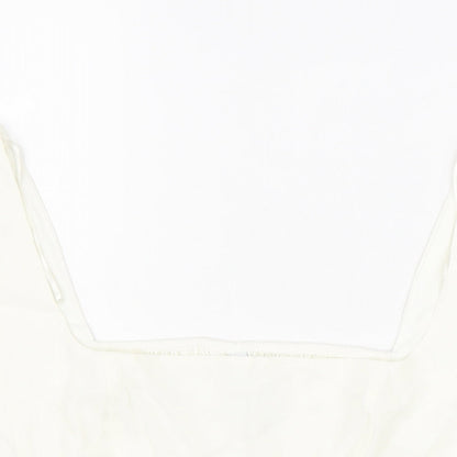 Womens UK Size L Stradivarius White Cropped Tank