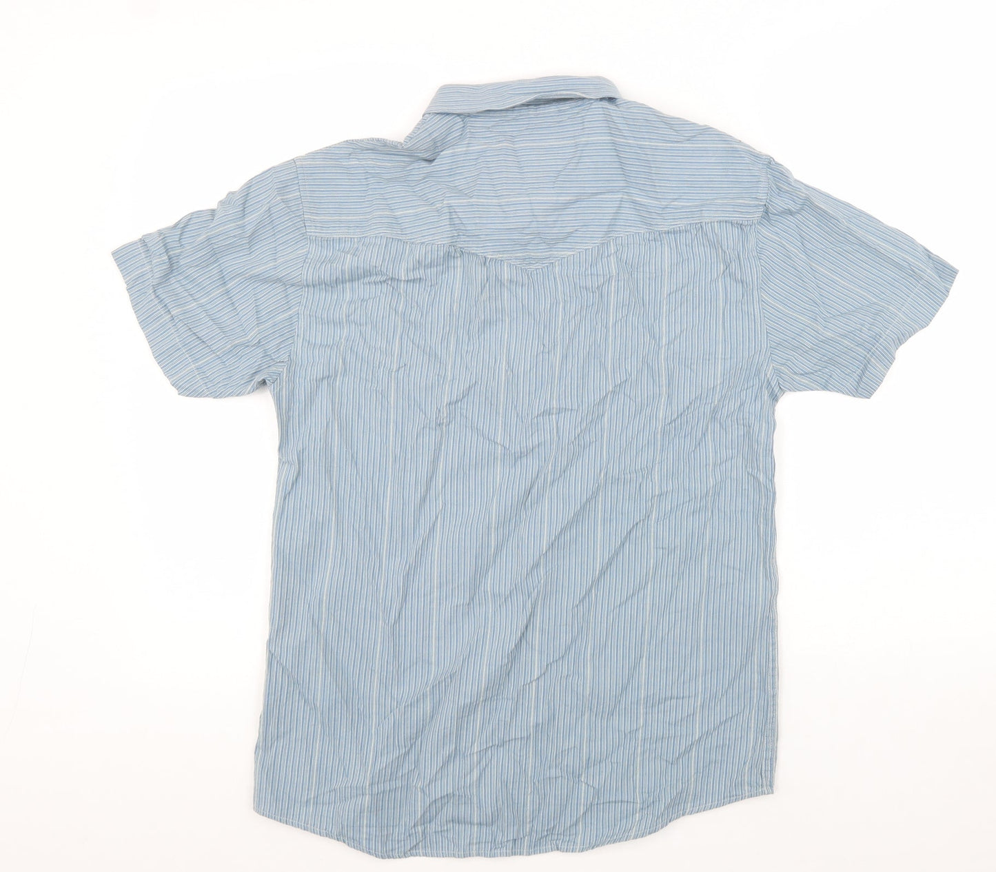 Mens UK Size M Luke Blue  Button-Up Short Sleeve Casual Shirt