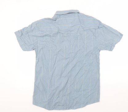 Mens UK Size M Luke Blue  Button-Up Short Sleeve Casual Shirt