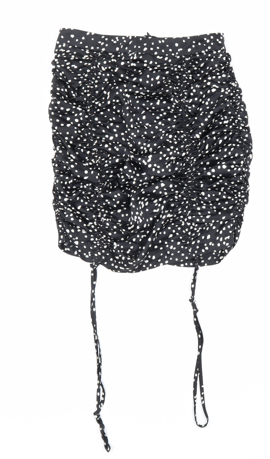 Boohoo Womens Black Geometric Polyester Mini Skirt Size 10 Zip - Drawstring