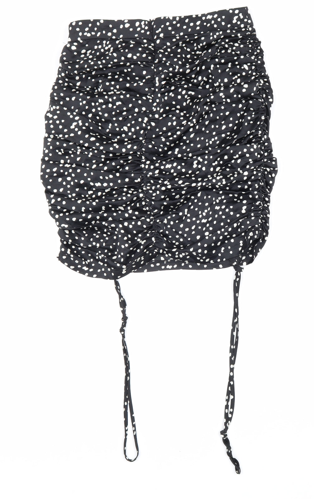 Boohoo Womens Black Geometric Polyester Mini Skirt Size 10 Zip - Drawstring