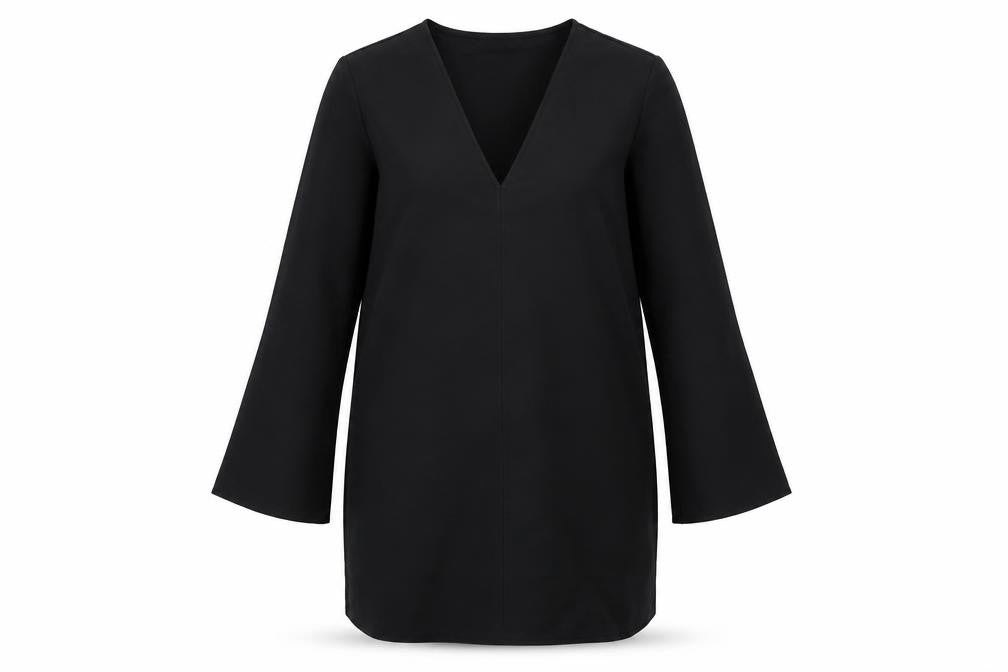 Zara Womens Black Polyester Shift Size L V-Neck Pullover