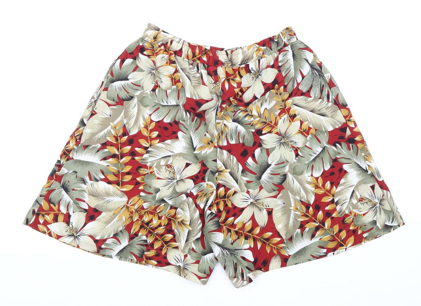 TanJay Womens Multicoloured Floral Viscose Culotte Shorts Size 10 L6 in Regular Pull On