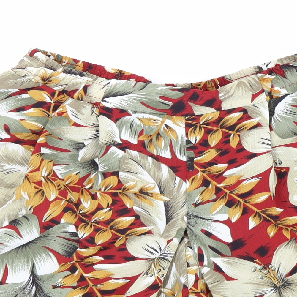 TanJay Womens Multicoloured Floral Viscose Culotte Shorts Size 10 L6 in Regular Pull On