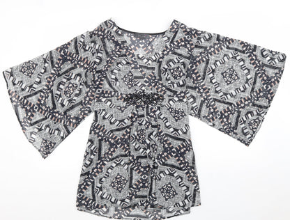 Womens UK Size 14 Per Una Black Tunic Blouse