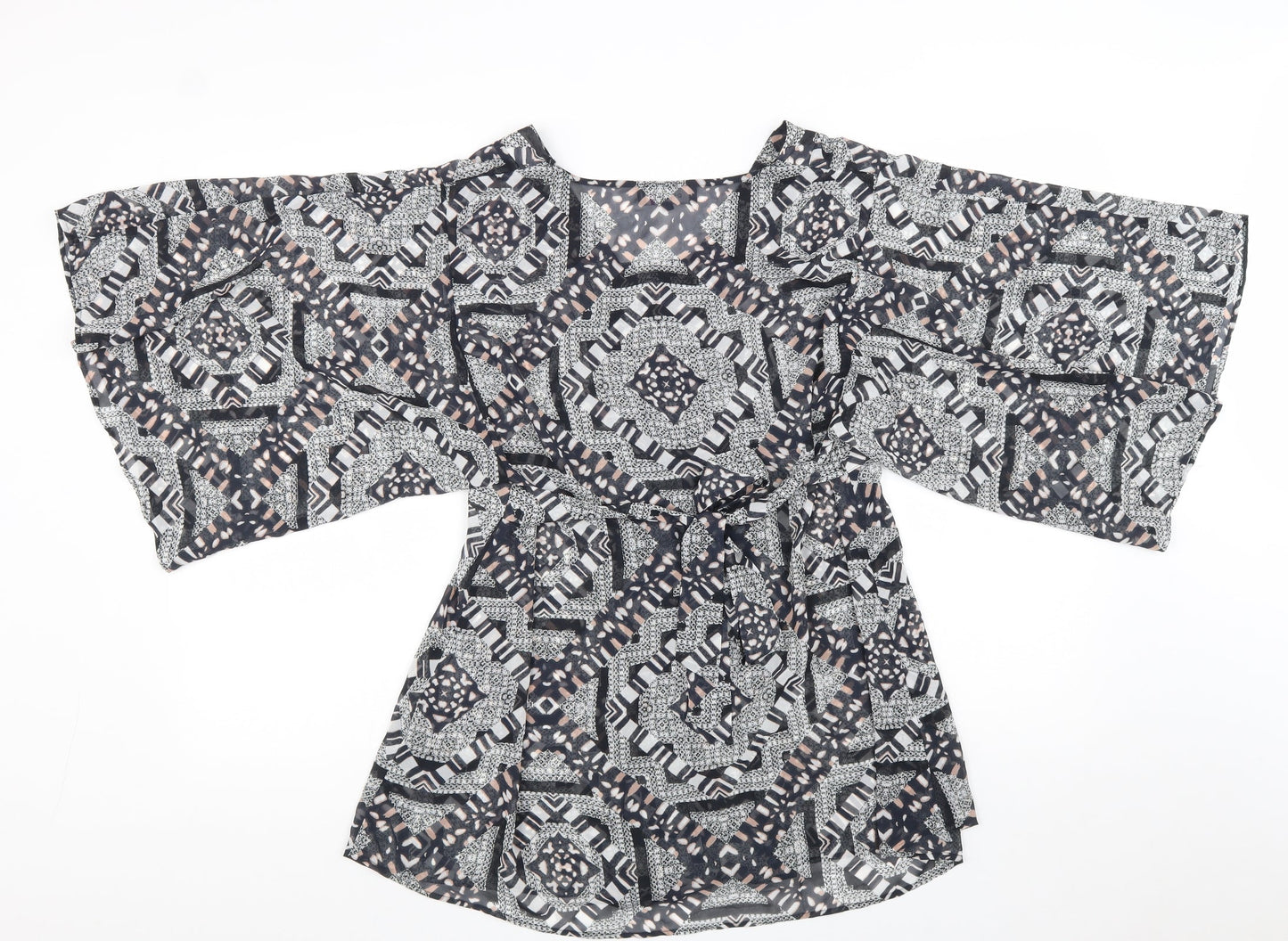 Womens UK Size 14 Per Una Black Tunic Blouse