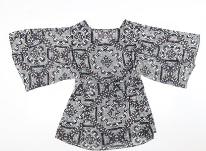 Womens UK Size 14 Per Una Black Tunic Blouse