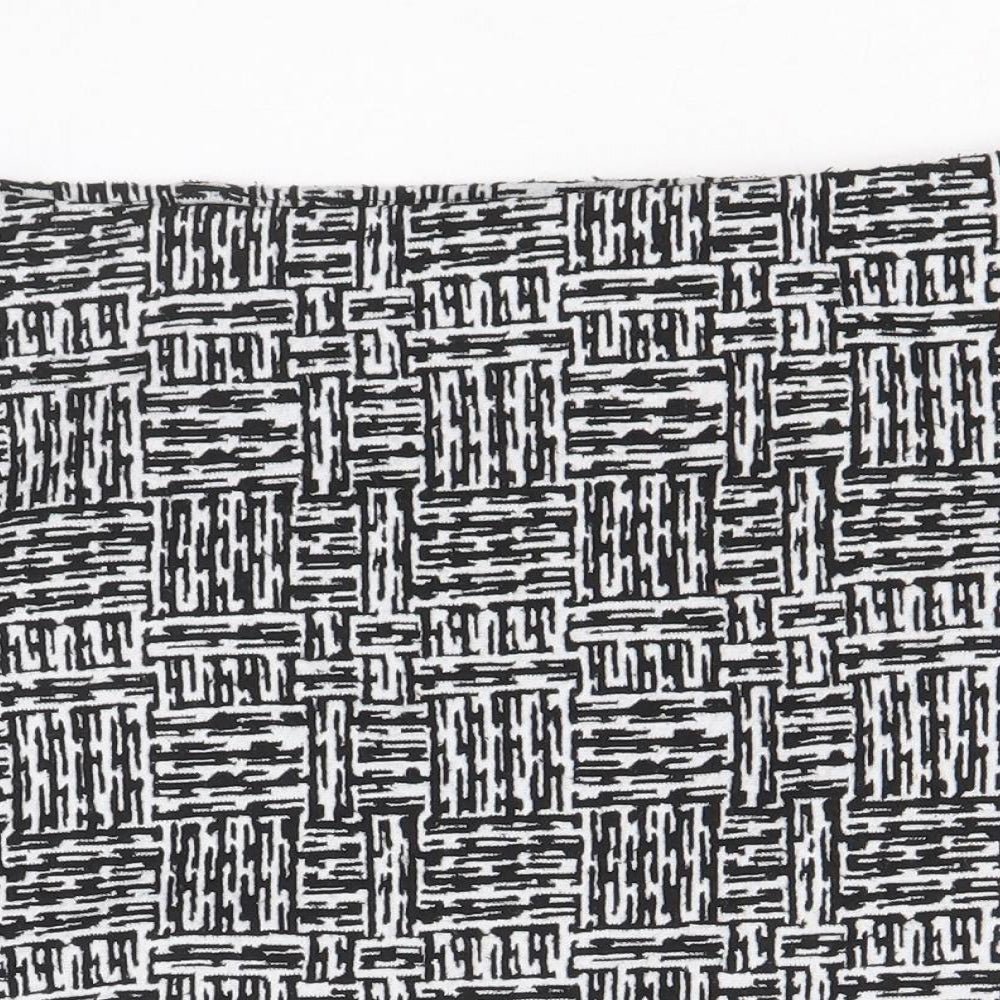 Marks and Spencer Womens Black Geometric Polyester Straight & Pencil Skirt Size 8