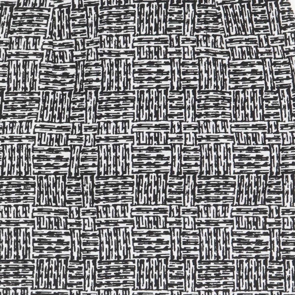 Marks and Spencer Womens Black Geometric Polyester Straight & Pencil Skirt Size 8