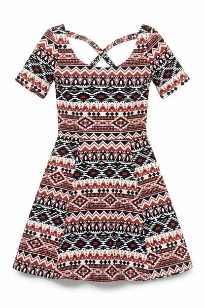 Divided by H&M Womens Multicoloured Geometric Polyester A-Line Size 8 Scoop Neck Pullover
