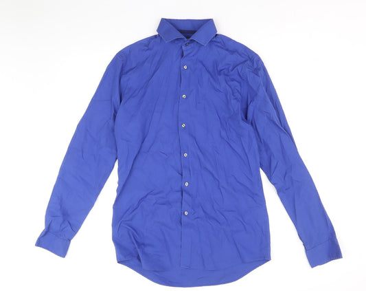 Mens UK Collar Size 15 Limited Collection Smart Blue  Dress Shirt