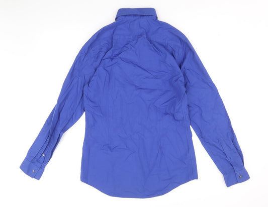 Mens UK Collar Size 15 Limited Collection Smart Blue  Dress Shirt