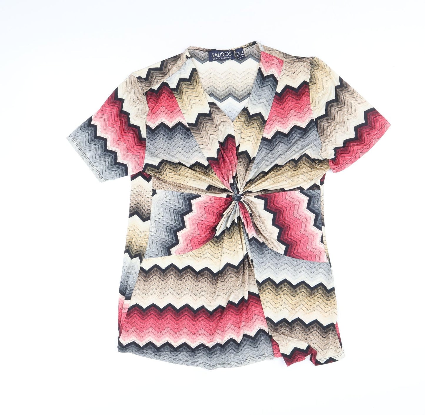 Womens UK Size 14 Saloos Multicoloured Basic Blouse