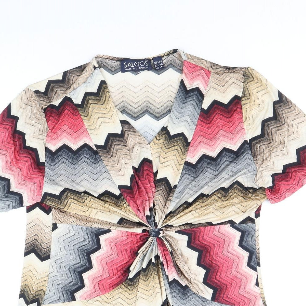 Womens UK Size 14 Saloos Multicoloured Basic Blouse