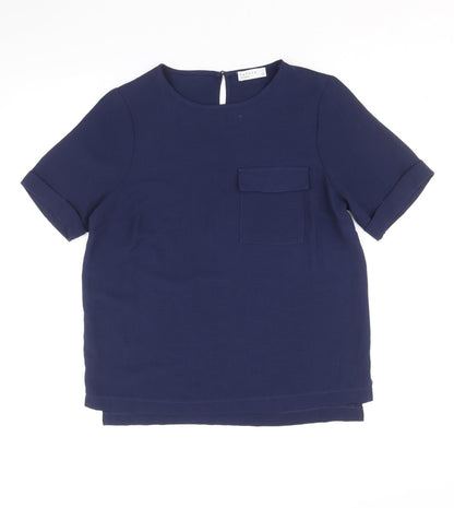 Womens UK Size 10 Papaya Blue Basic T-Shirt