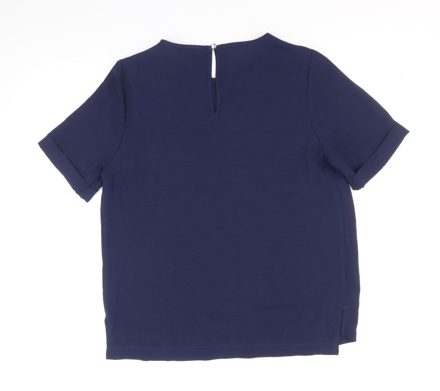 Womens UK Size 10 Papaya Blue Basic T-Shirt