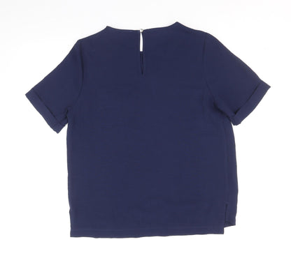 Womens UK Size 10 Papaya Blue Basic T-Shirt