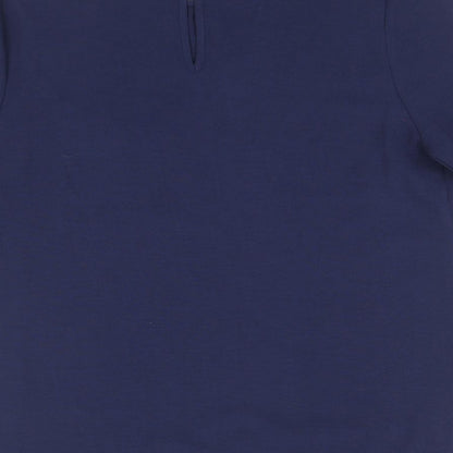 Womens UK Size 10 Papaya Blue Basic T-Shirt