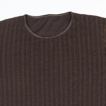 Bonmarche Womens Brown Nylon Basic T-Shirt Size XL Round Neck